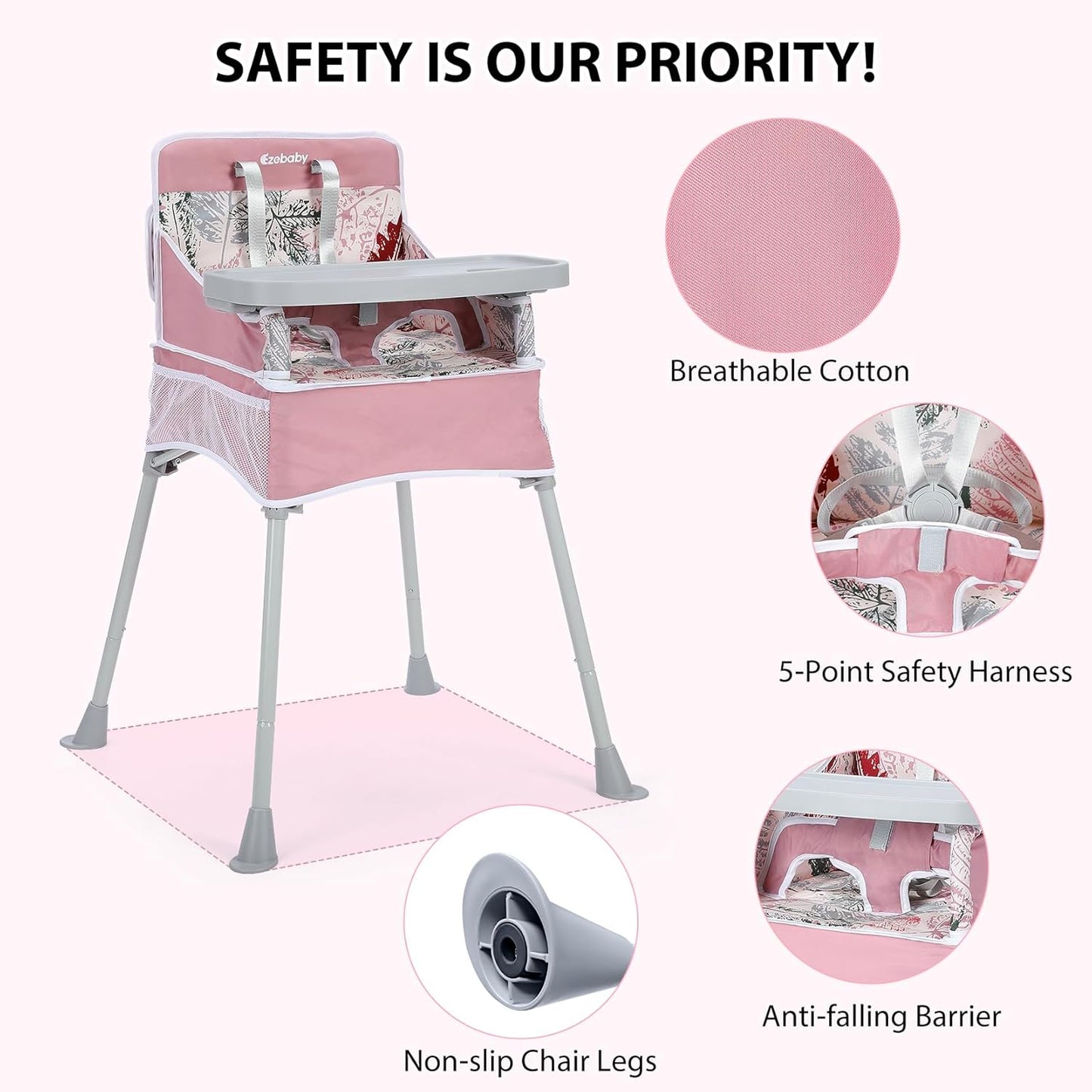 Portable High Chair for Indoor and Outdoor Use