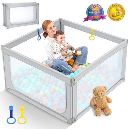 Foldable Baby Playpen,Toddlers Playpen with Soft Breathable Mesh