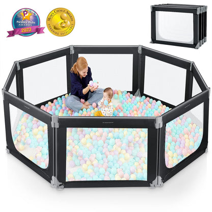 Foldable Baby Playpen,Toddlers Playpen with Soft Breathable Mesh