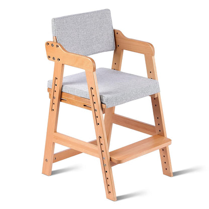 Ezebaby Wooden High Chair Adjustable Highchair for Toddlers to Teens with Steps