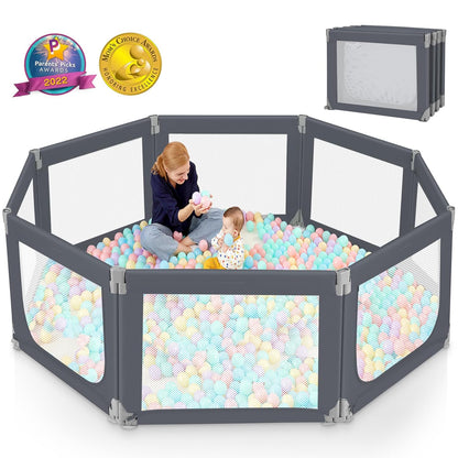 Foldable Baby Playpen,Toddlers Playpen with Soft Breathable Mesh