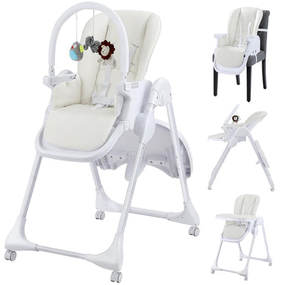 Ezebaby Baby High Chair Folding High Chair with Adjustable Heigh and Recline