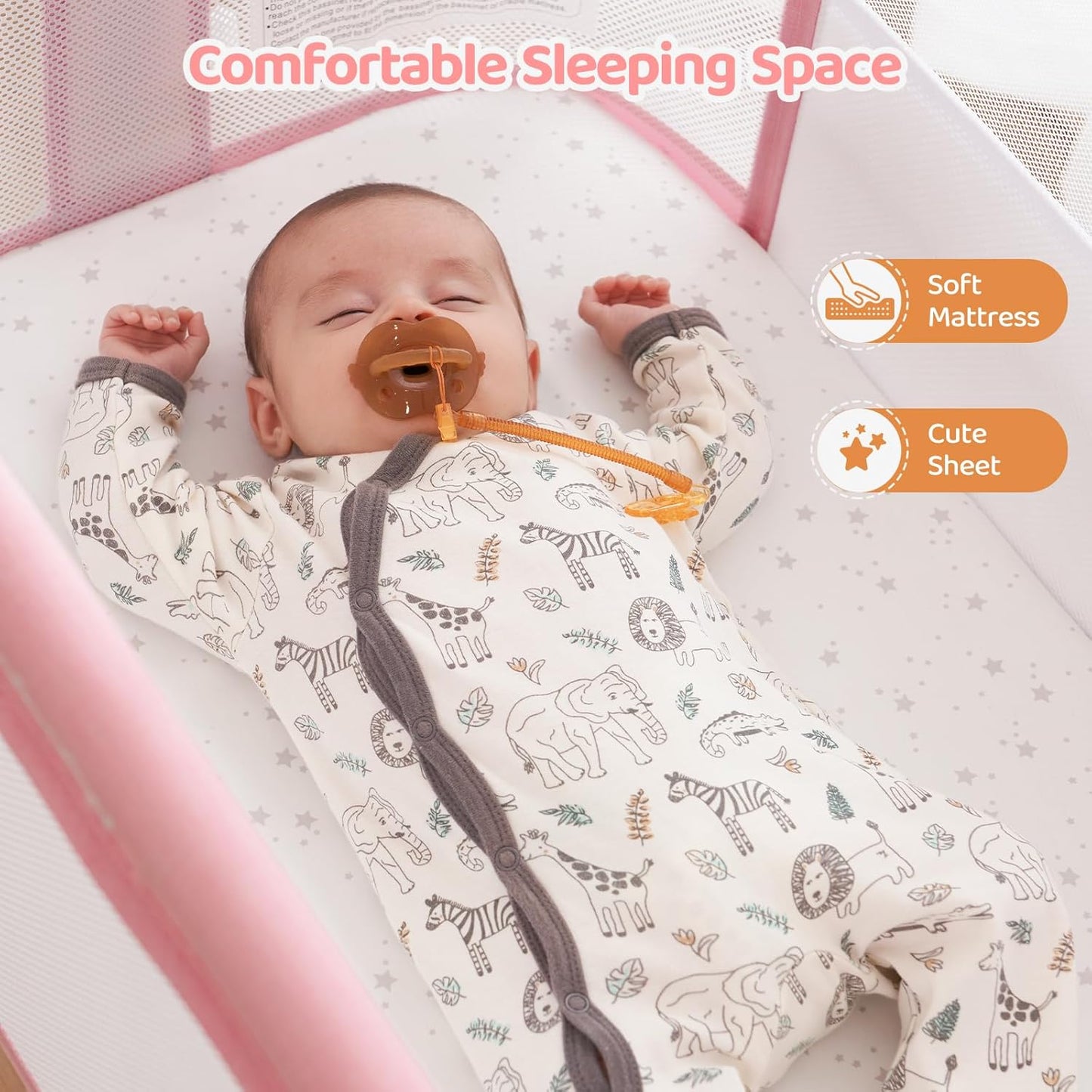 Portable Baby Bassinets Bedside Sleeper for Newborn Baby