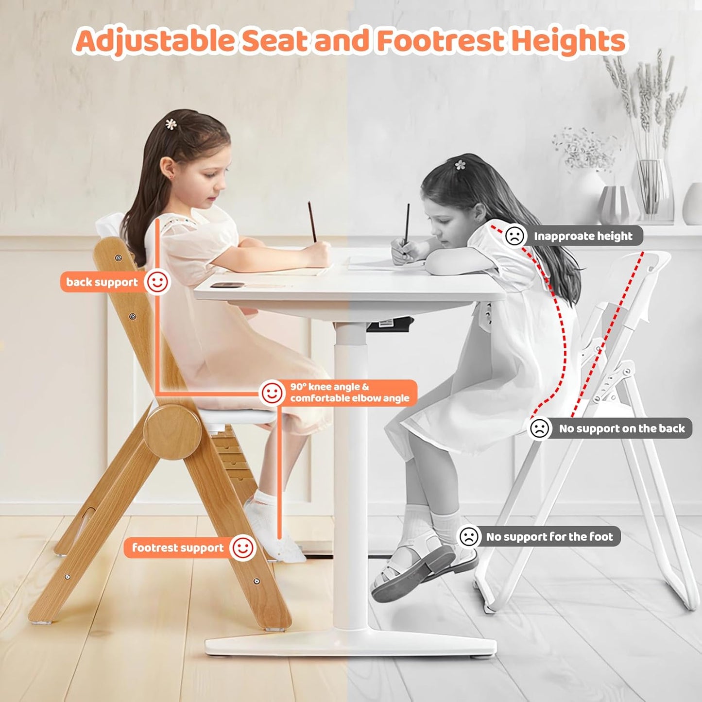 Ezebaby Wooden High Chair Grow with Your Child