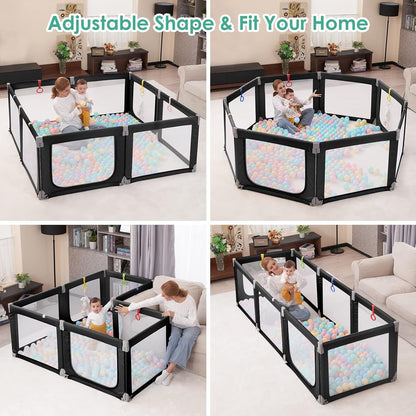 Foldable Baby Playpen,Toddlers Playpen with Soft Breathable Mesh