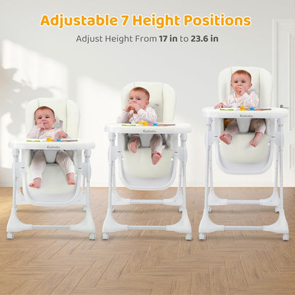 Ezebaby Baby High Chair Folding High Chair with Adjustable Heigh and Recline