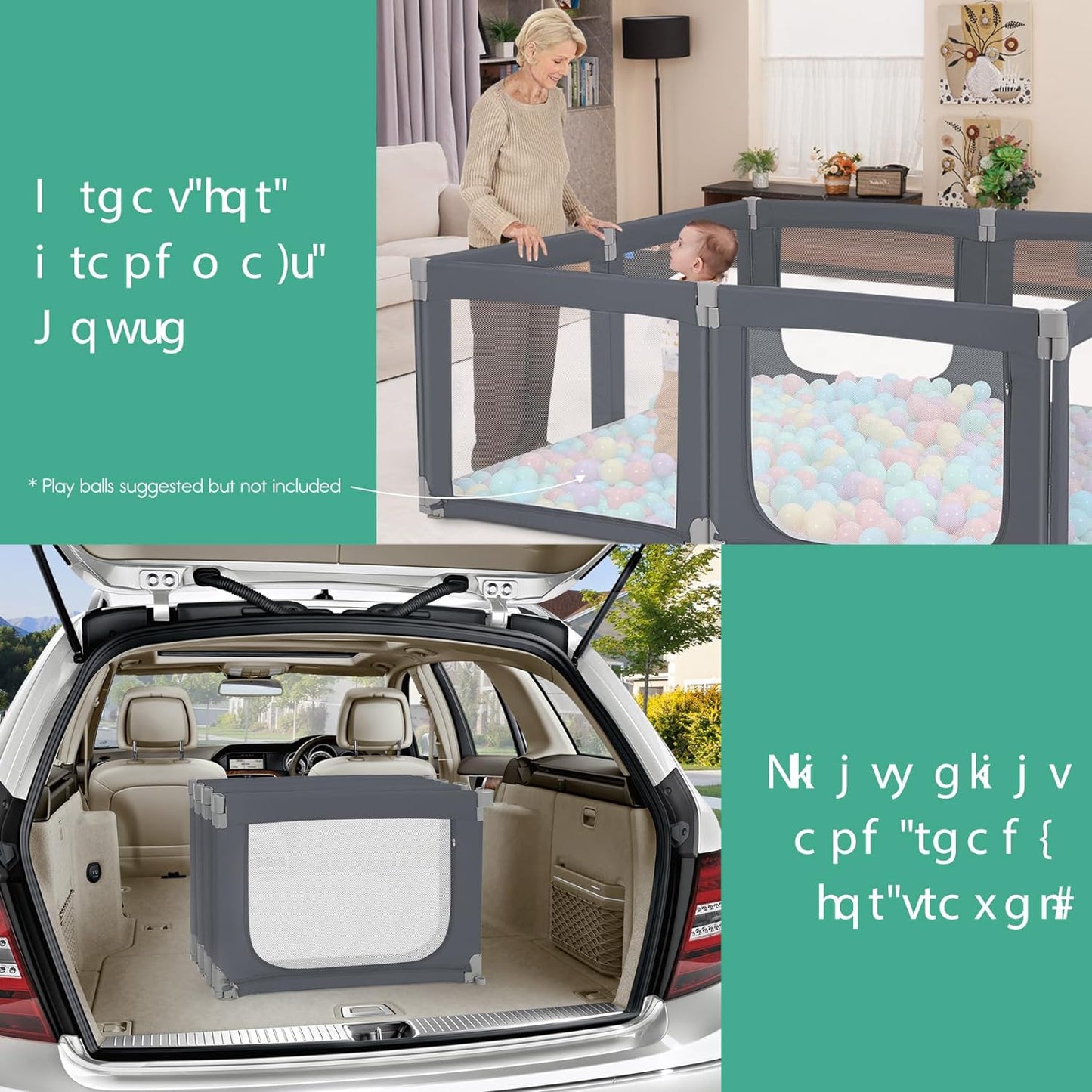 Foldable Baby Playpen,Toddlers Playpen with Soft Breathable Mesh