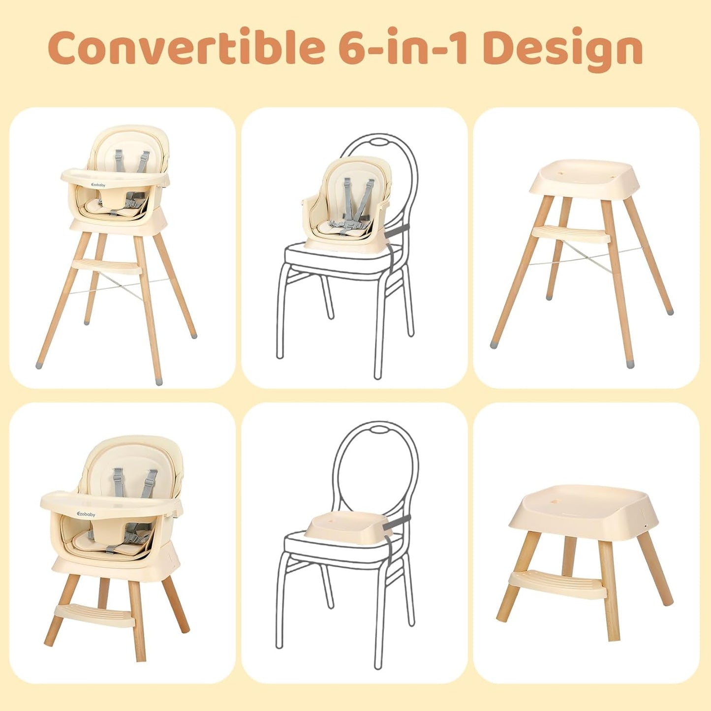 Portable Baby High Chair for Babies and Toddlers