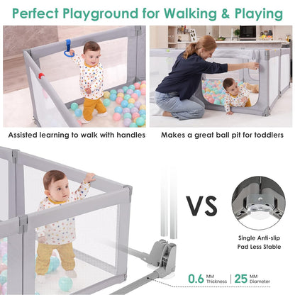 Foldable Baby Playpen,Toddlers Playpen with Soft Breathable Mesh