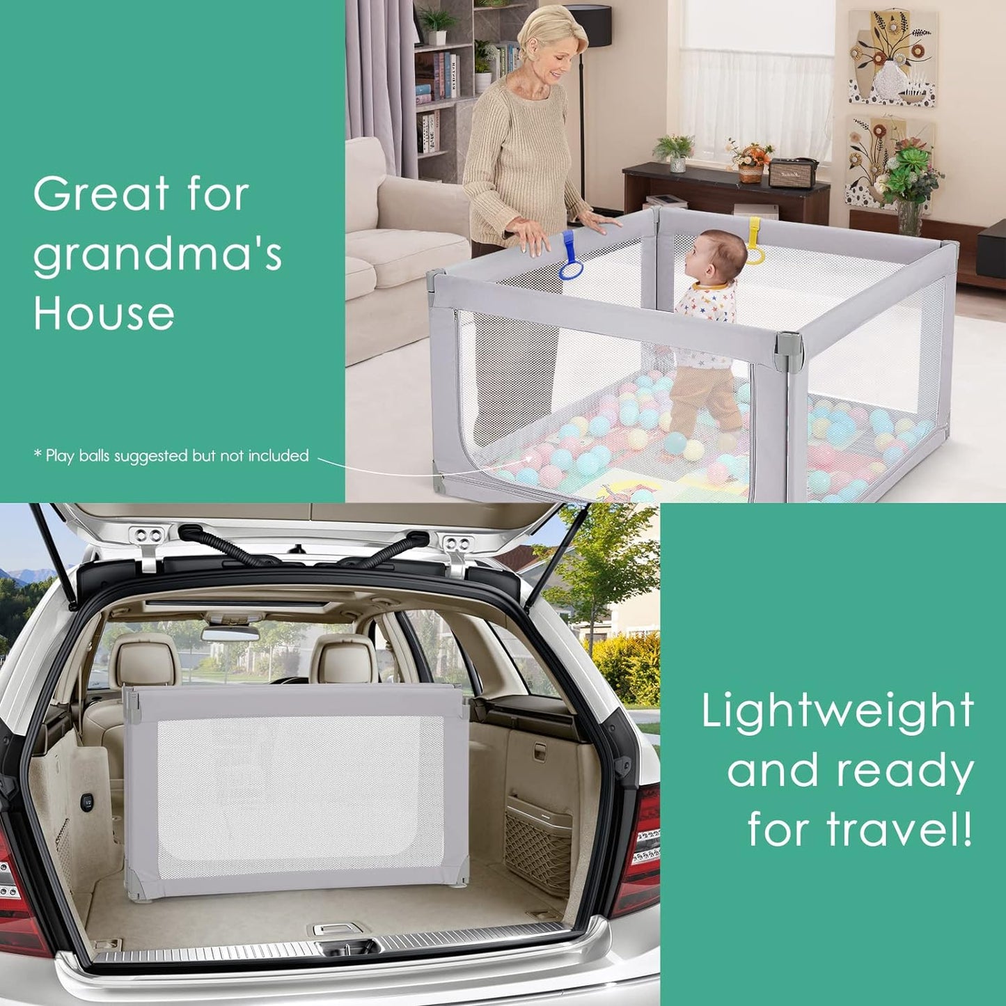 Foldable Baby Playpen,Toddlers Playpen with Soft Breathable Mesh