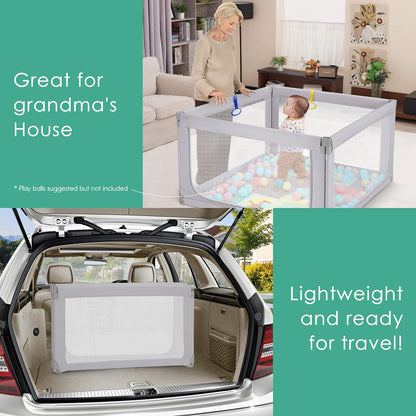 Foldable Baby Playpen,Toddlers Playpen with Soft Breathable Mesh
