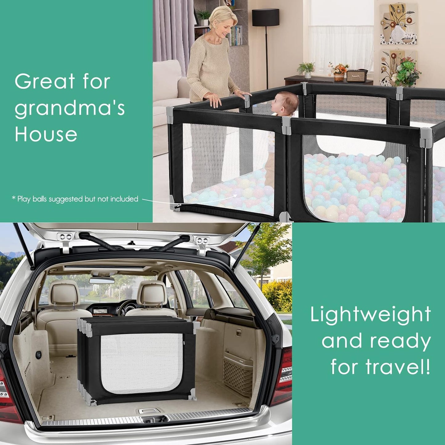 Foldable Baby Playpen,Toddlers Playpen with Soft Breathable Mesh