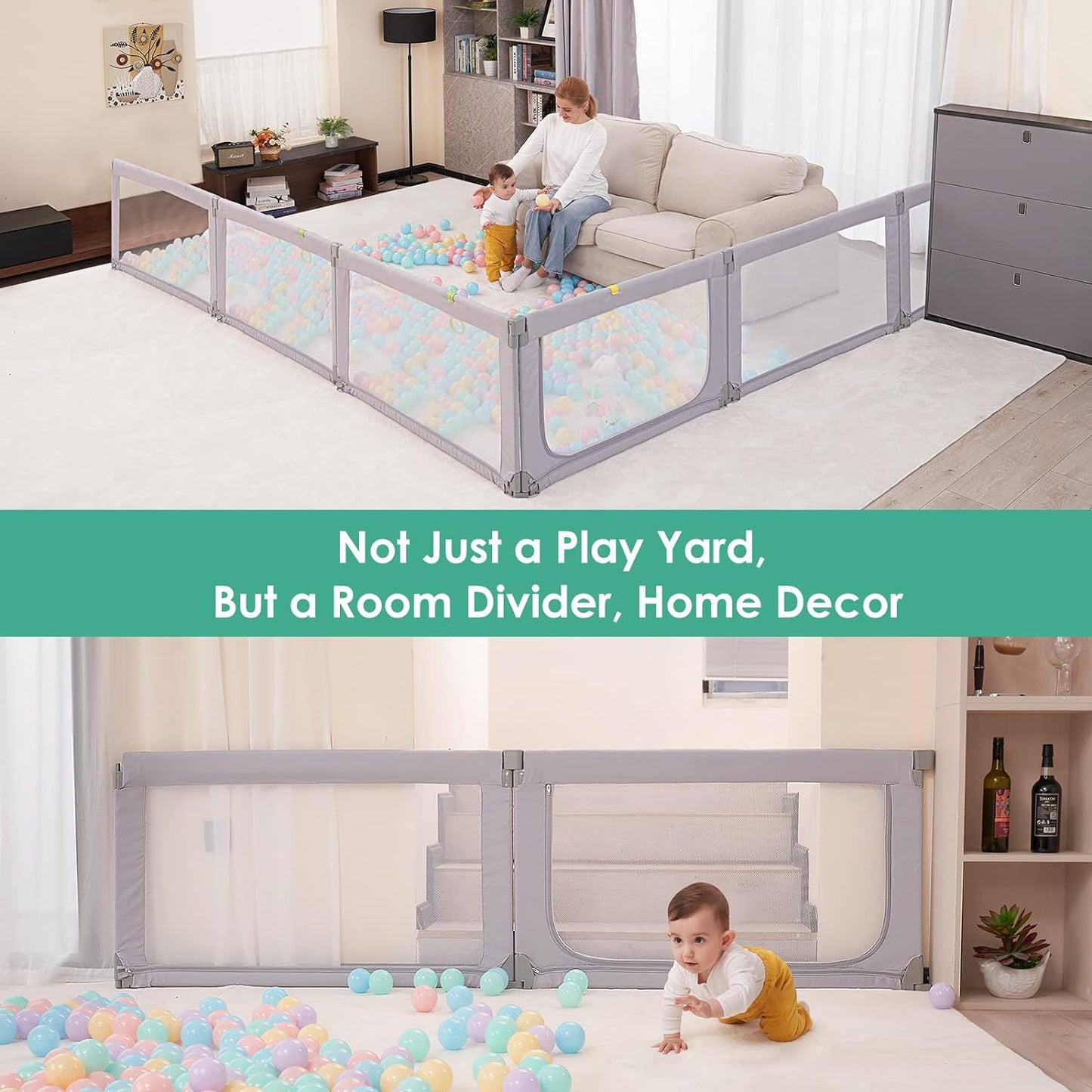 Foldable Baby Playpen,Toddlers Playpen with Soft Breathable Mesh