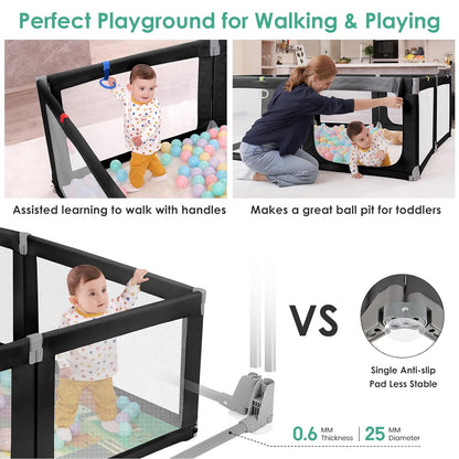 Foldable Baby Playpen,Toddlers Playpen with Soft Breathable Mesh