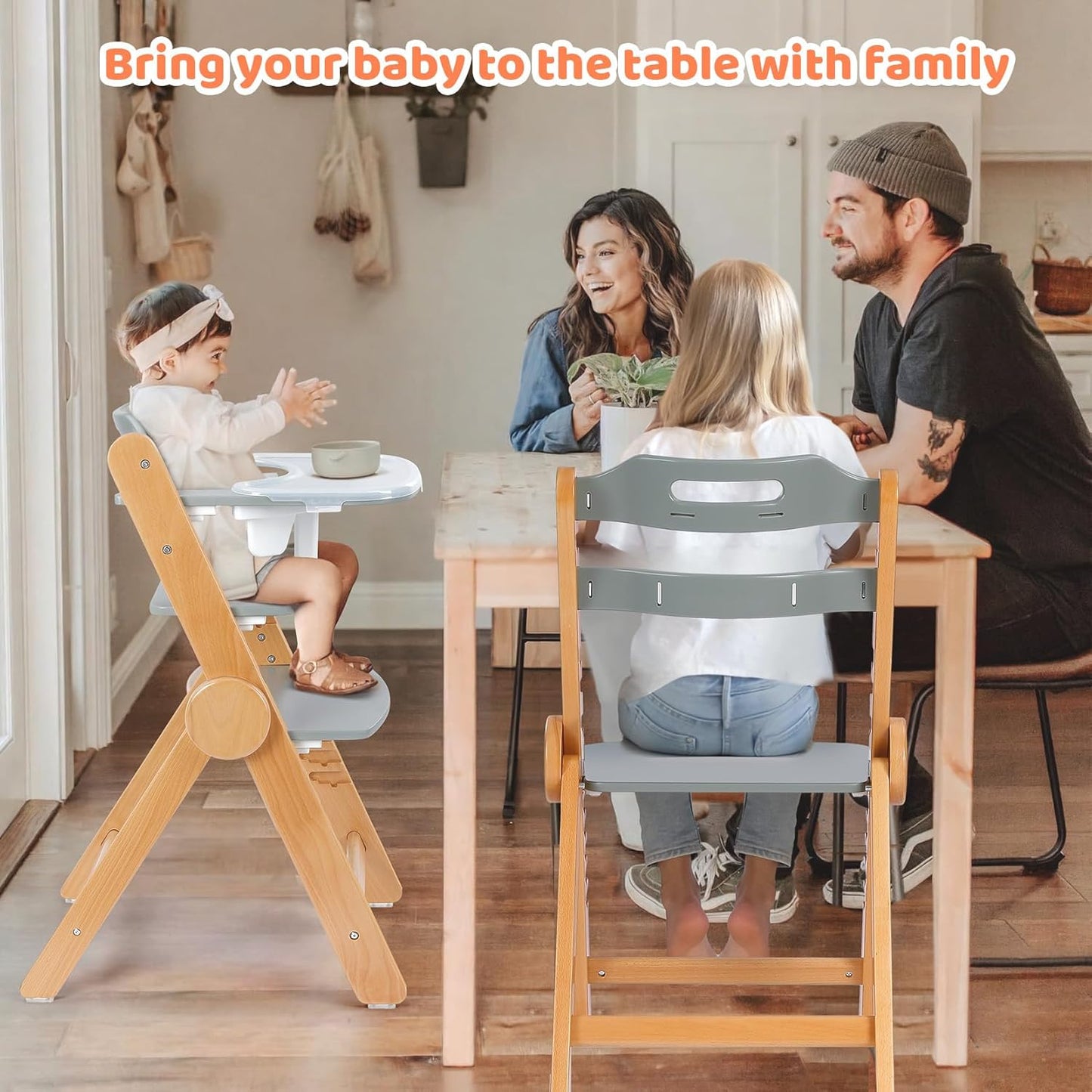 Ezebaby Wooden High Chair Grow with Your Child