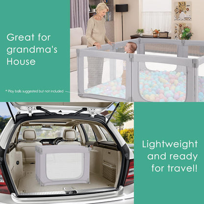 Foldable Baby Playpen,Toddlers Playpen with Soft Breathable Mesh