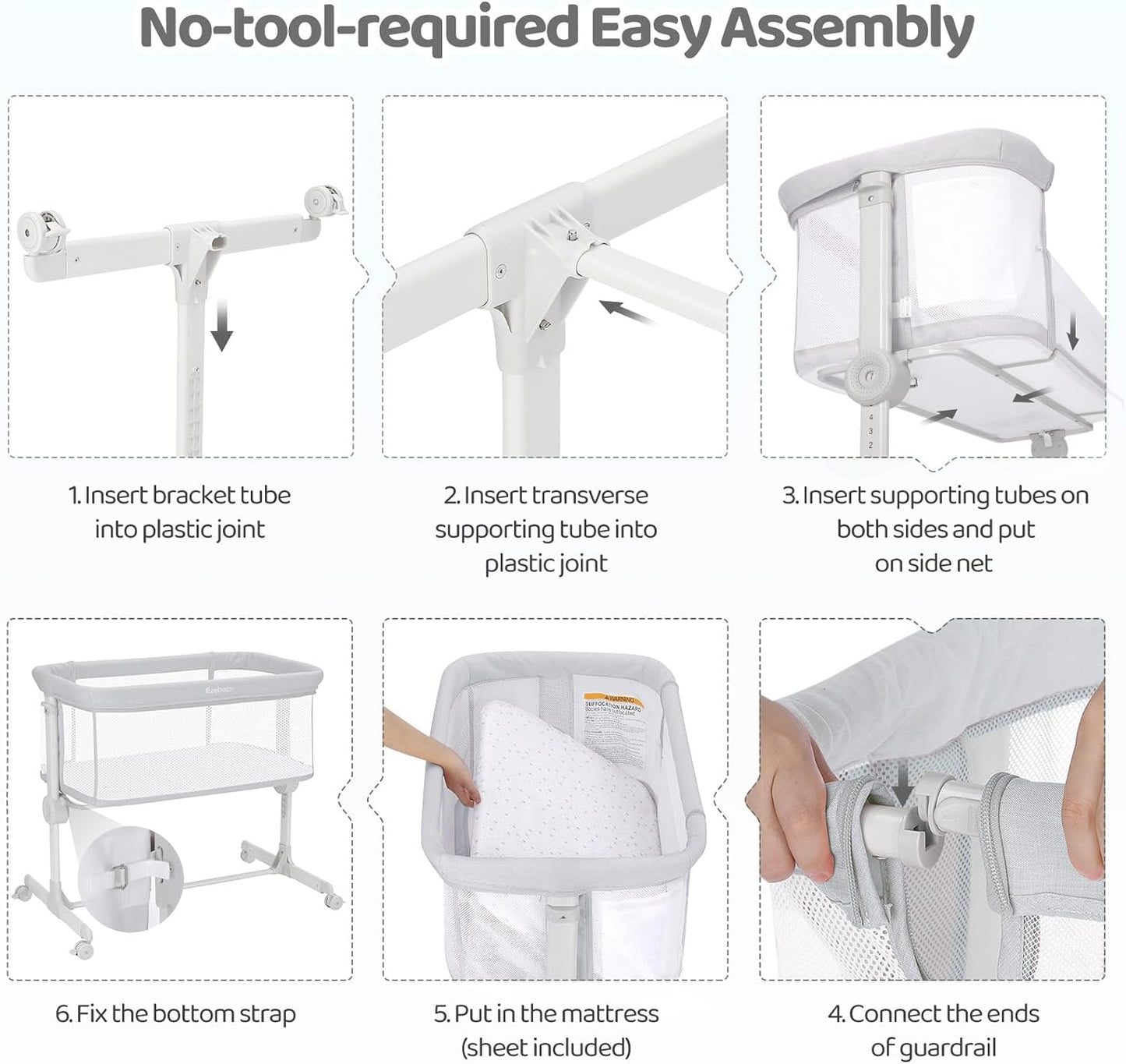 Portable Baby Bassinets Bedside Sleeper for Newborn Baby