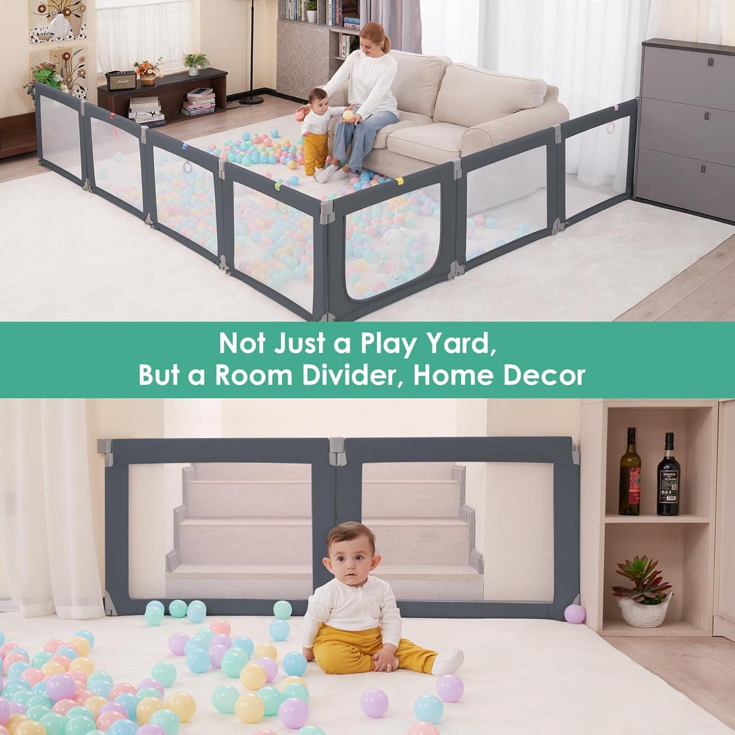 Foldable Baby Playpen,Toddlers Playpen with Soft Breathable Mesh