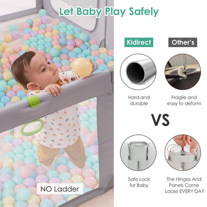 Foldable Baby Playpen,Toddlers Playpen with Soft Breathable Mesh