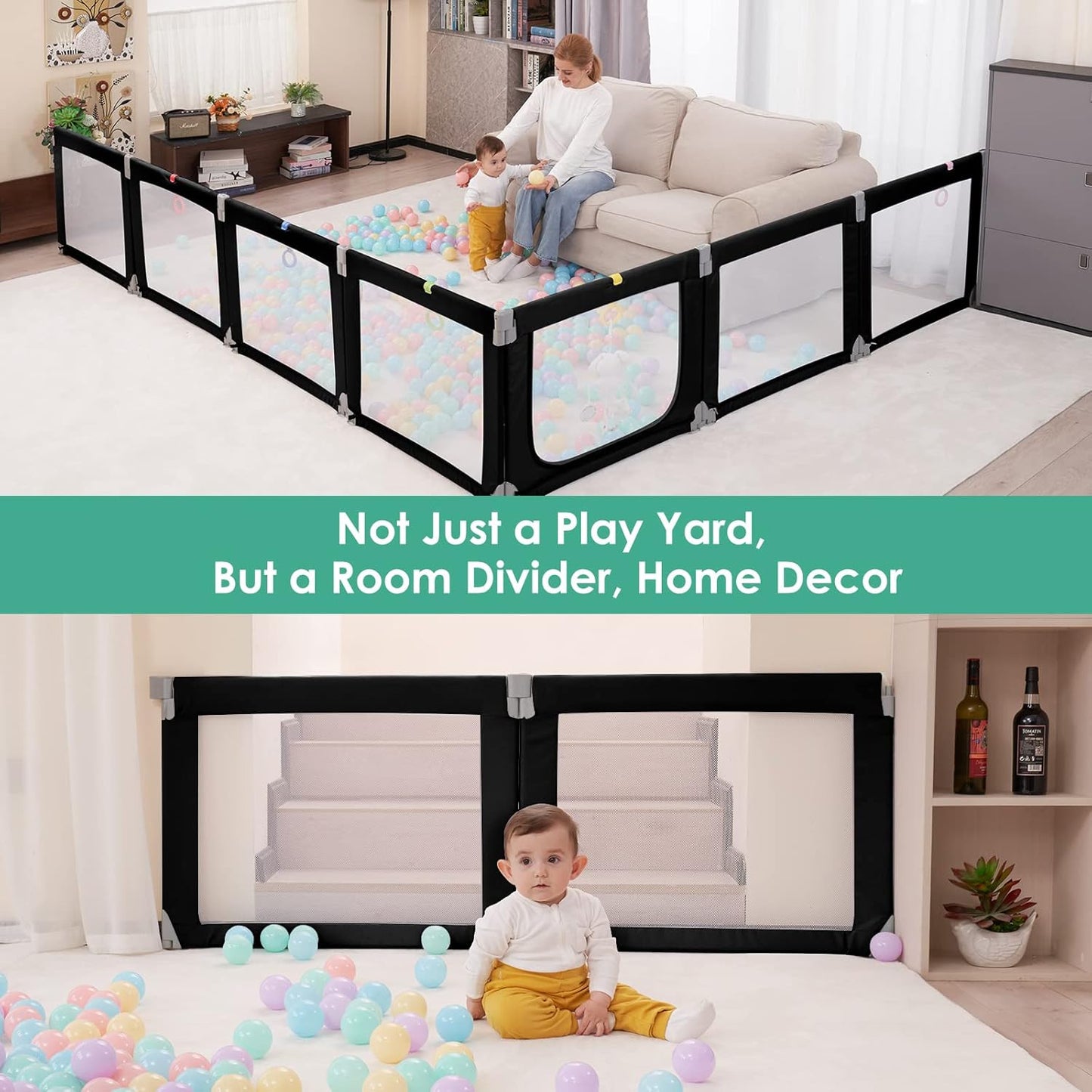 Foldable Baby Playpen,Toddlers Playpen with Soft Breathable Mesh