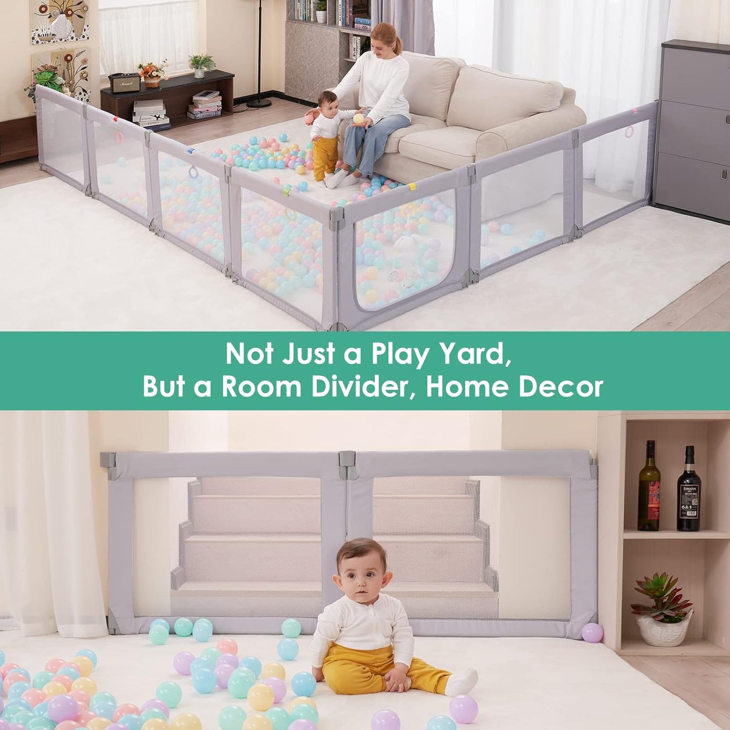 Foldable Baby Playpen,Toddlers Playpen with Soft Breathable Mesh