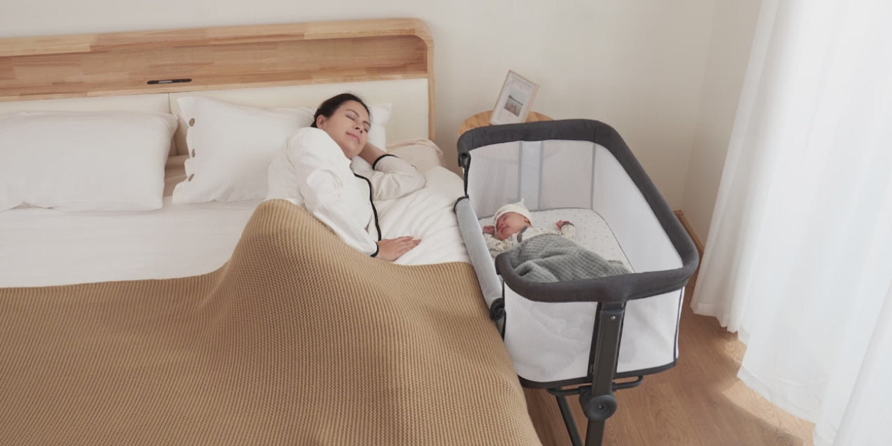 ANGELBLISS Portable Bassinet with Storage, Adjustable Height